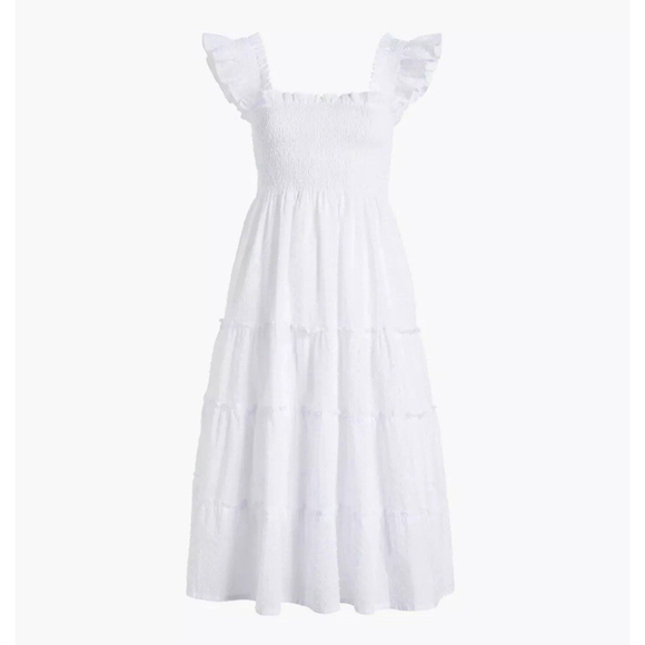Hill House The Ellie Nap Dress Sheer White Swiss Dot M Prairie Cottage Tradwife - Picture 5 of 11
